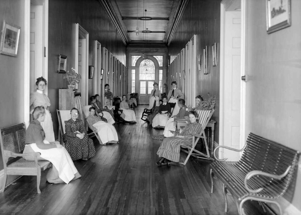 Women's corridor in an asylum