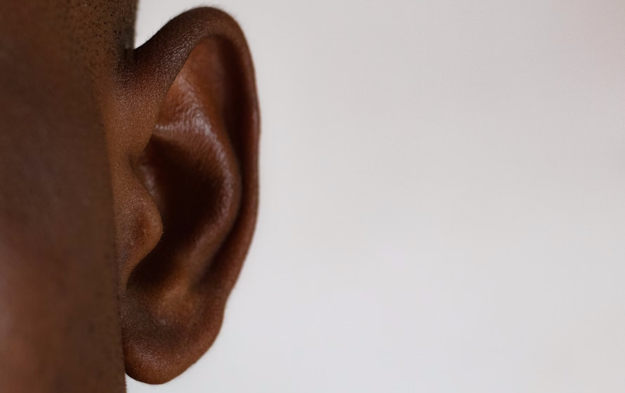 Close up of a person's ear