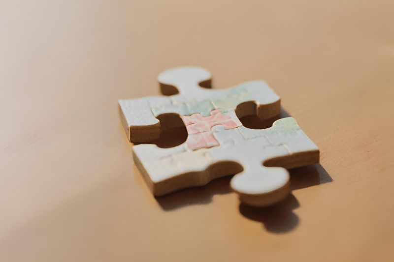 a close up of a single jigsaw puzzle piece