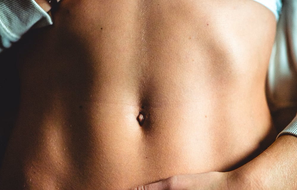 close up of a person's stomach